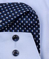 Koszula Olymp Modern Fit – jasnoniebieska z delikatną strukturą i wewnętrzną stójką - extra długi rękaw