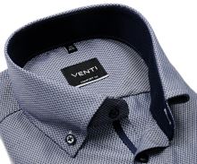 Koszula Venti Comfort Fit – ciemnoniebieska z delikatną strukturą i ciemnoniebieską stójką wewnętrzną