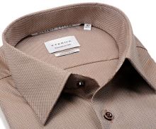 Koszula Eterna Dynamic Cotton Modern Fit - beżowa z wyszytym wzorem