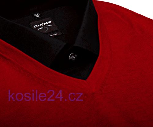 Sweter Olymp Level Five z wełny merino z domieszką jedwabiu - czerwony