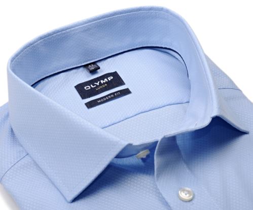 Koszula Olymp Modern Fit – jasnoniebieska z wyszytymi diamencikami