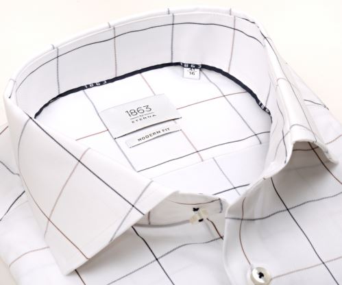 Koszula Eterna Modern Fit 1863 - luksusowa w wąską kratę