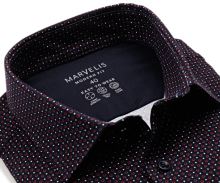 Koszula Marvelis Modern Fit Jersey – elastyczna granatowa w czerwone pierścienie
