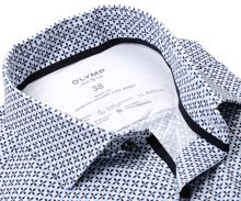 Koszula Olymp Level Five 24/Seven – luksusowa elastyczna z wzorem czteroliścia - extra długi rękaw