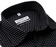 Koszula Marvelis Comfort Fit - czarna z szaro-białym okrągłym wzorem