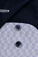 Koszula Casa Moda Modern Fit – w niebiesko-biały wzór z ciemnoniebieską wewnętrzną stójką i mankietem