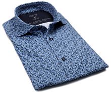 Koszula Olymp Level Five 24/Seven – luksusowa designerska elastyczna z niebieskim wzorem rombów