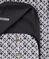 Koszula Casa Moda Comfort Fit – w czarno-szare kwadraciki, z wewnętrzną stójką, mankietem i plisą