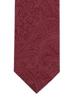 Slim krawat Olymp - ciemnoczerwony z wyszytymi ornamentami paisley