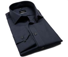 Koszula Venti Modern Fit – ciemnoszara w wyszyte czarne prążki z wewnętrzną stójką
