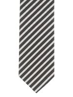 Slim kravat Olymp - w ciemnoszare prążki
