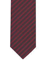 Slim kravat Olymp - ciemnoniebieski w bordowe prążki