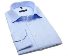 Koszula Eterna Comfort Fit Twill Cover - jasnoniebieska luksusowa i nieprześwitująca - extra długi rękaw