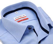 Koszula Marvelis Modern Fit – z delikatnym bladoniebieskim wzorem, wewnętrzną stójką i plisą