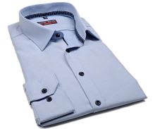 Marvelis Body Fit – jasnoniebieska koszula z przeplatanym wzorem