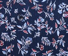 Koszula Marvelis Modern Fit Jersey – elastyczna designerska granatowa z florystycznym wzorem (2)