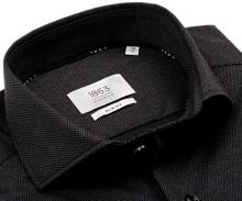 Koszula Eterna 1863 Slim Fit Jersey Super Soft - luksusowa stretchowa w antracytowy przeplatany wzór
