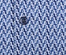 Koszula Olymp Super Slim 24/Seven – luksusowa elastyczna z niebieskim falistym wzorem