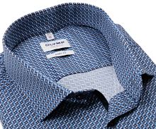 Koszula Olymp Level Five – z niebieskimi prostokątami z wewnętrzną plisą - extra długi rękaw
