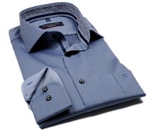 Koszula Casa Moda Modern Fit Twill – metalicznie niebieska z niebiesko-białą wewnętrzną stójką