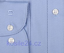 Koszula Olymp Level Five Diamant Twill – luksusowa błękitna ze strukturą diagonalną - extra długi rękaw