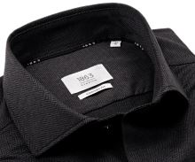 Koszula Eterna 1863 Comfort Fit Jersey Super Soft - luksusowa stretchowa w antracytowy przeplatany wzór