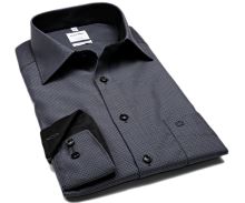 Koszula Olymp Comfort Fit – czarno-biała z wplecionym wzorem