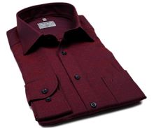 Koszula Marvelis Modern Fit – czerwono-fioletowa w jodełkę z wyszytym wzorem