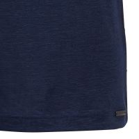 Granatowy lniany t-shirt Olymp Level Five z krótkim rękawem - dekolt V