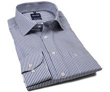 Koszula Olymp Comfort Fit Twill – o delikatnej fakturze w ciemnoniebieskie paski (1)