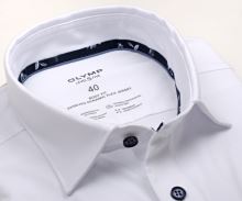 Koszula Olymp Level Five 24/Seven – luksusowa biała elastyczna z ozdobnym mankietem - ekstra długi rękaw