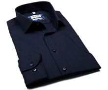 Koszula Olymp Level Five – ciemnoniebieska z zdobioną plisą - extra długi rękaw