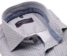 Koszula Casa Moda Modern Fit Premium – w niebiesko-beżowy kołkowy wzór, wewnętrzną stójką i mankietem