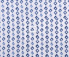 Koszula Olymp Modern Fit Casual – biala z niebieskim wzorem rombu - krótki rękaw