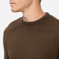 Sweter Olymp z wełny Merino - dekolt okrągły - ciemnobrązowy (3)