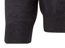 Sweter Olymp z wełny Merino - dekolt typu V - w kolorze antracytowym
