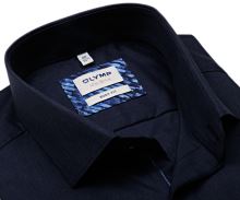 Koszula Olymp Level Five – ciemnoniebieska z zdobioną plisą