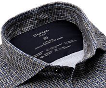 Koszula Olymp Super Slim 24/Seven – luksusowa elastyczna z niebiesko-beżowym wzorem