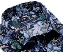 Koszula Olymp Modern Fit – ciemna designerska w kolorowe kwiaty