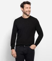 Sweter Olymp z wełny Merino - dekolt okrągły - antracytowy (1)
