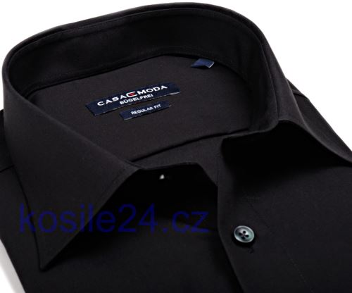 Casa Moda Comfort Fit Popelin – černá košile - krátký rukáv