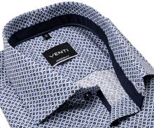 Koszula Venti Modern Fit – z niebieskimi kwadracikami, wewnętrzną stójką, mankietem i plisą