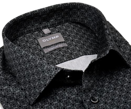 Koszula Olymp Comfort Fit – szara z czarnym wzorem