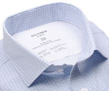 Koszula Olymp Super Slim 24/Seven – luksusowa elastyczna z jasnoniebieskim falistym wzorem