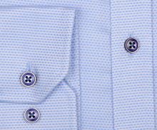 Koszula Venti Body Fit - jasnoniebieska z strukturą, wewnętrzną stójką i plisą