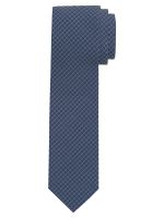 Slim krawat Olymp - niebieski z krzyżowym wzorem