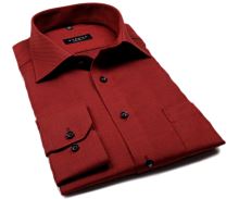 Koszula Eterna Comfort Fit - czerwona z wyszytym niebieskim wzorem diamencików - extra długi rękaw