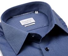 Koszula Eterna Dynamic Cotton Modern Fit - niebieska denim z wyszytym wzorem