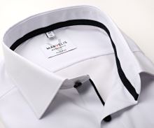 Koszula Marvelis Modern Fit – biała z granatową wewnętrzną stójką i plisą