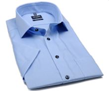 Koszula Olymp Modern Fit – jasnoniebieska z delikatną strukturą - krótki rękaw
